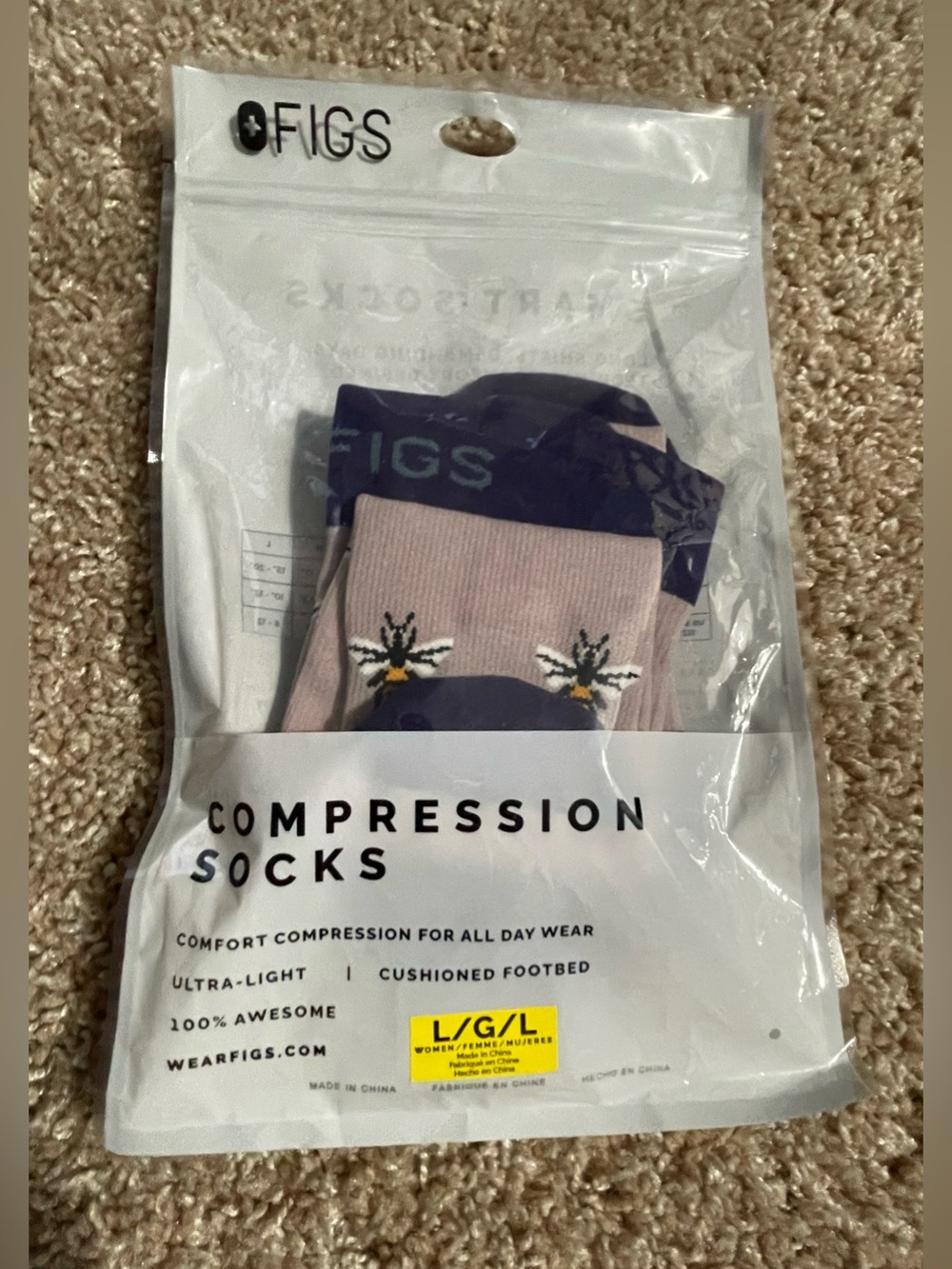 FIGS compression socks, Busy Bee